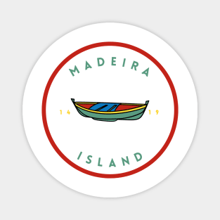 Madeira Island 1419 logo with the traditional fishing boat/canoa in colour Magnet